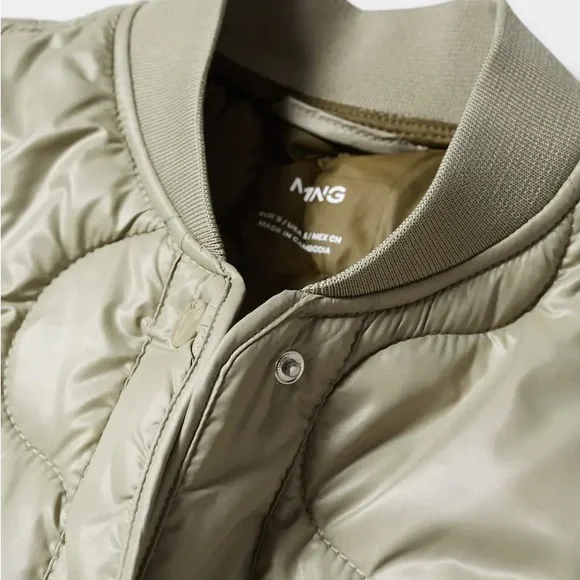 Mango MNG satin quilted padded blogger favorite puffer jacket water repellent - Picture 8 of 9